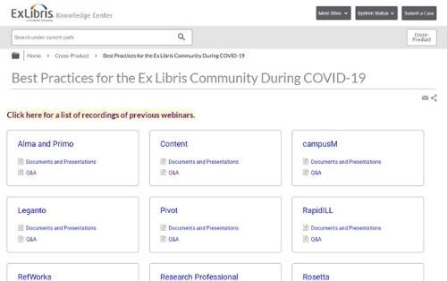 Transitioning to Remote Learning - Ex Libris Webinars
