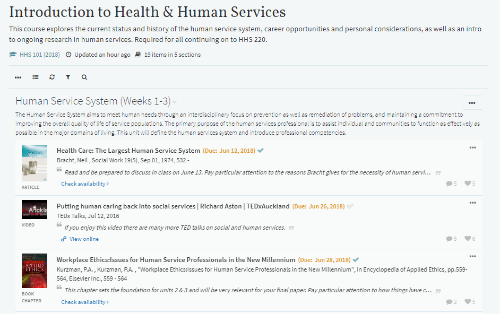 Open Educational Resources in Leganto
